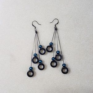 Hand made fashion earrings teal